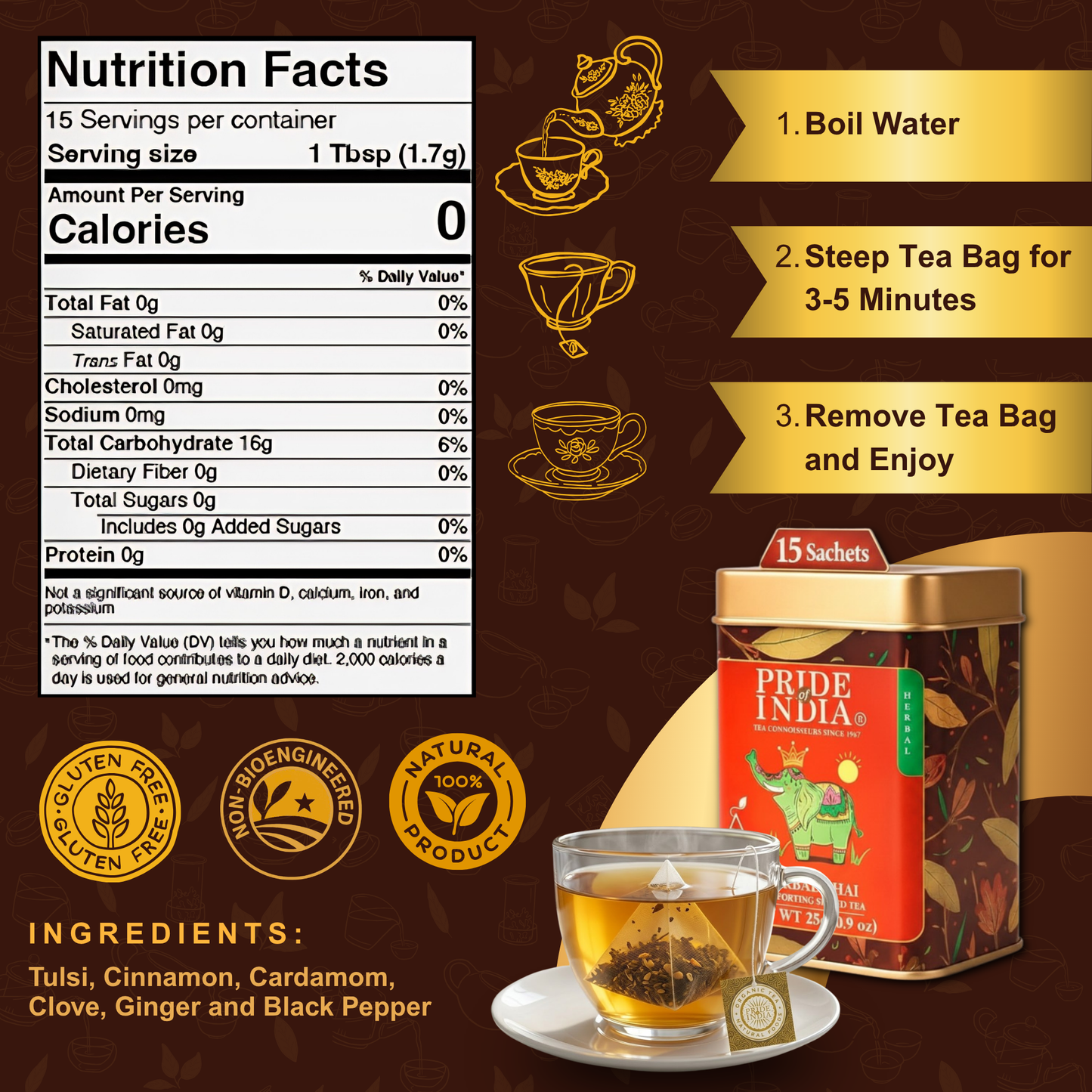Herbal Chai - Comforting Spiced Tea Bags