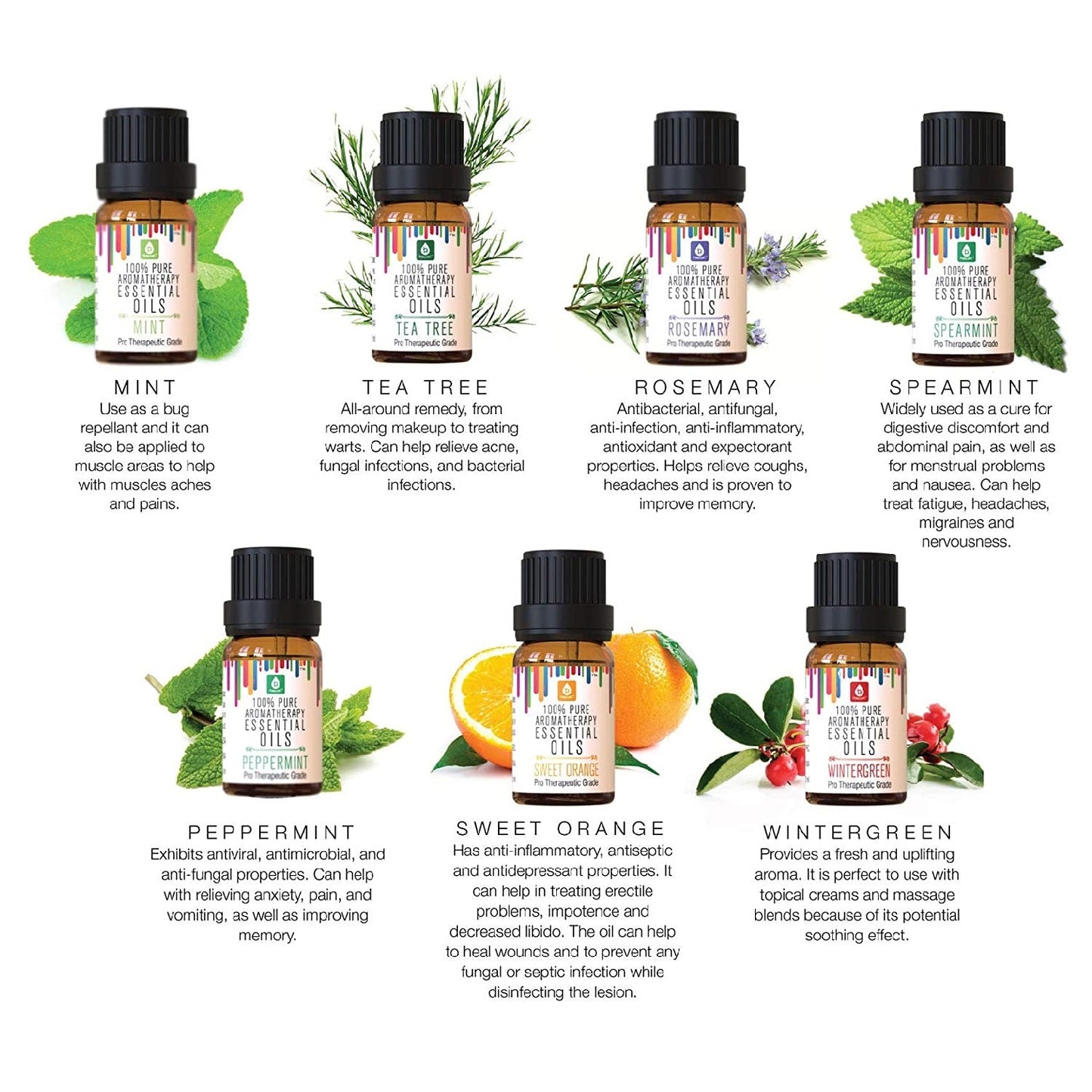 Essential Oil Aromatherapy Gift Set – 14 x 10ml Pure Oils