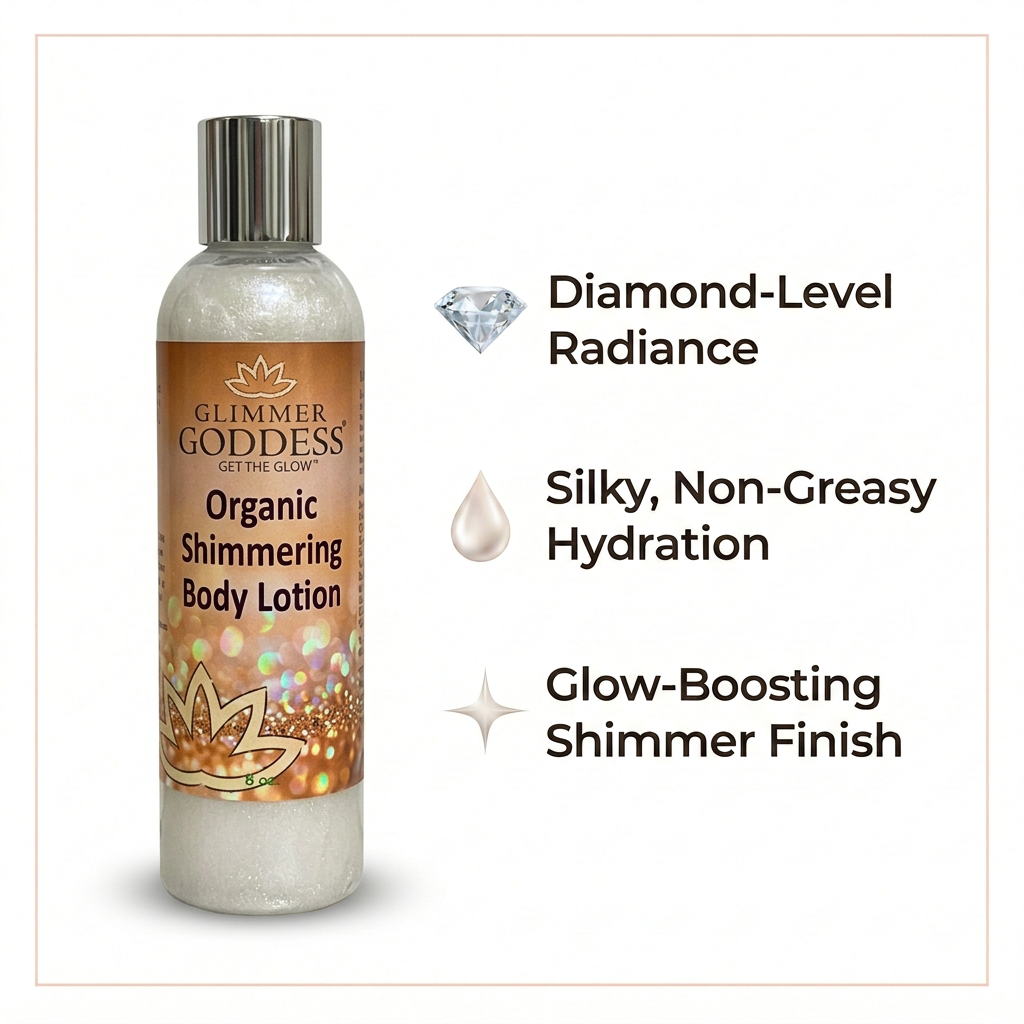 Organic Diamond Shimmer Body Lotion – Buildable Luminous Glow