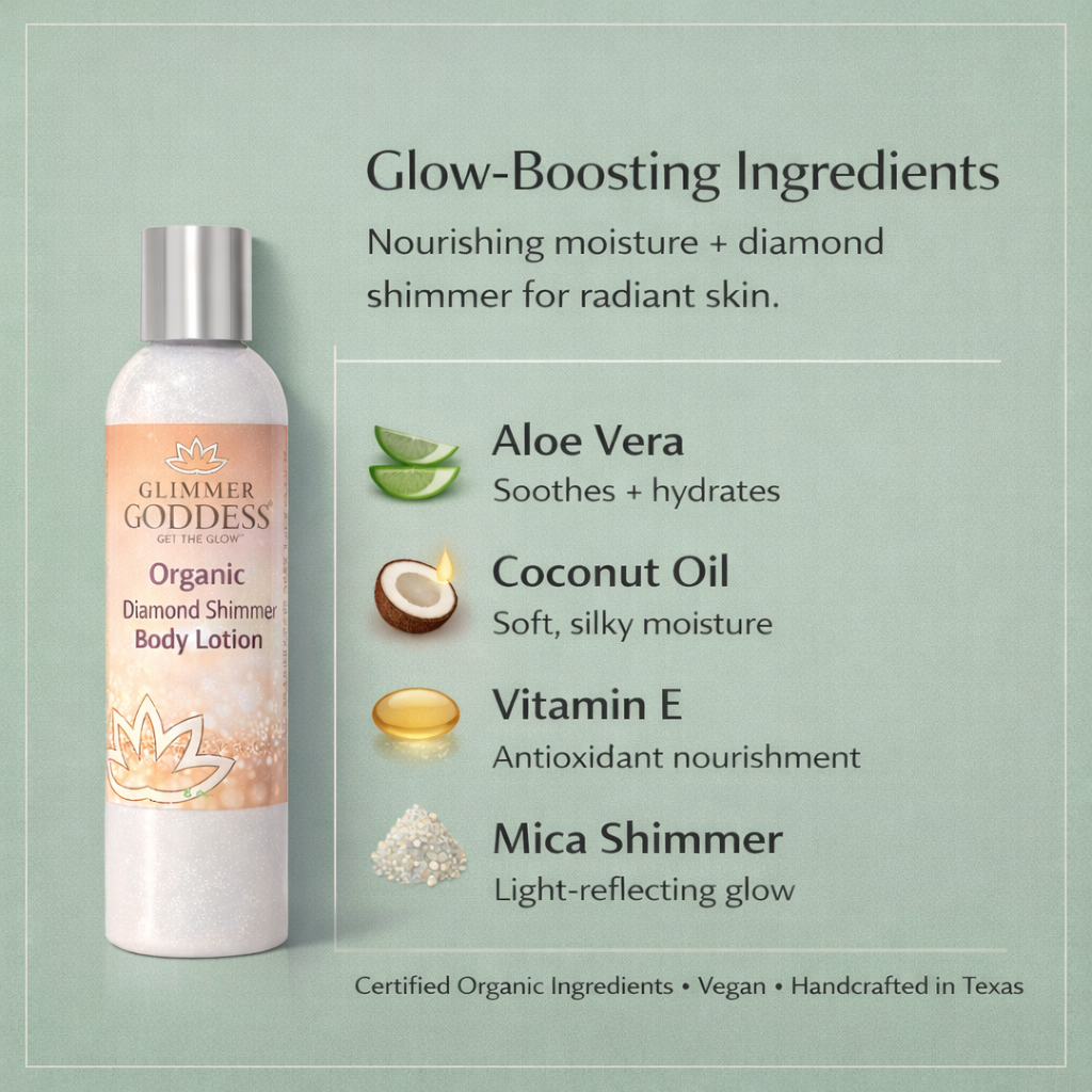 Organic Diamond Shimmer Body Lotion – Buildable Luminous Glow