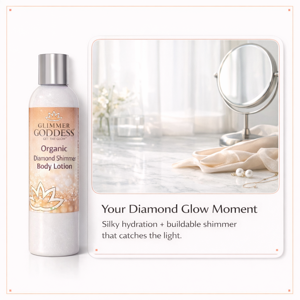 Organic Diamond Shimmer Body Lotion – Buildable Luminous Glow
