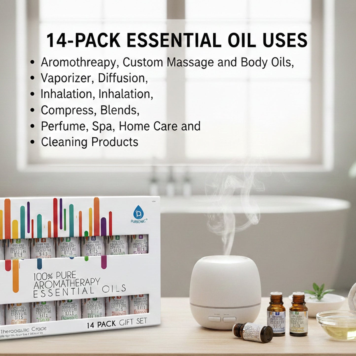 Essential Oil Aromatherapy Gift Set – 14 x 10ml Pure Oils