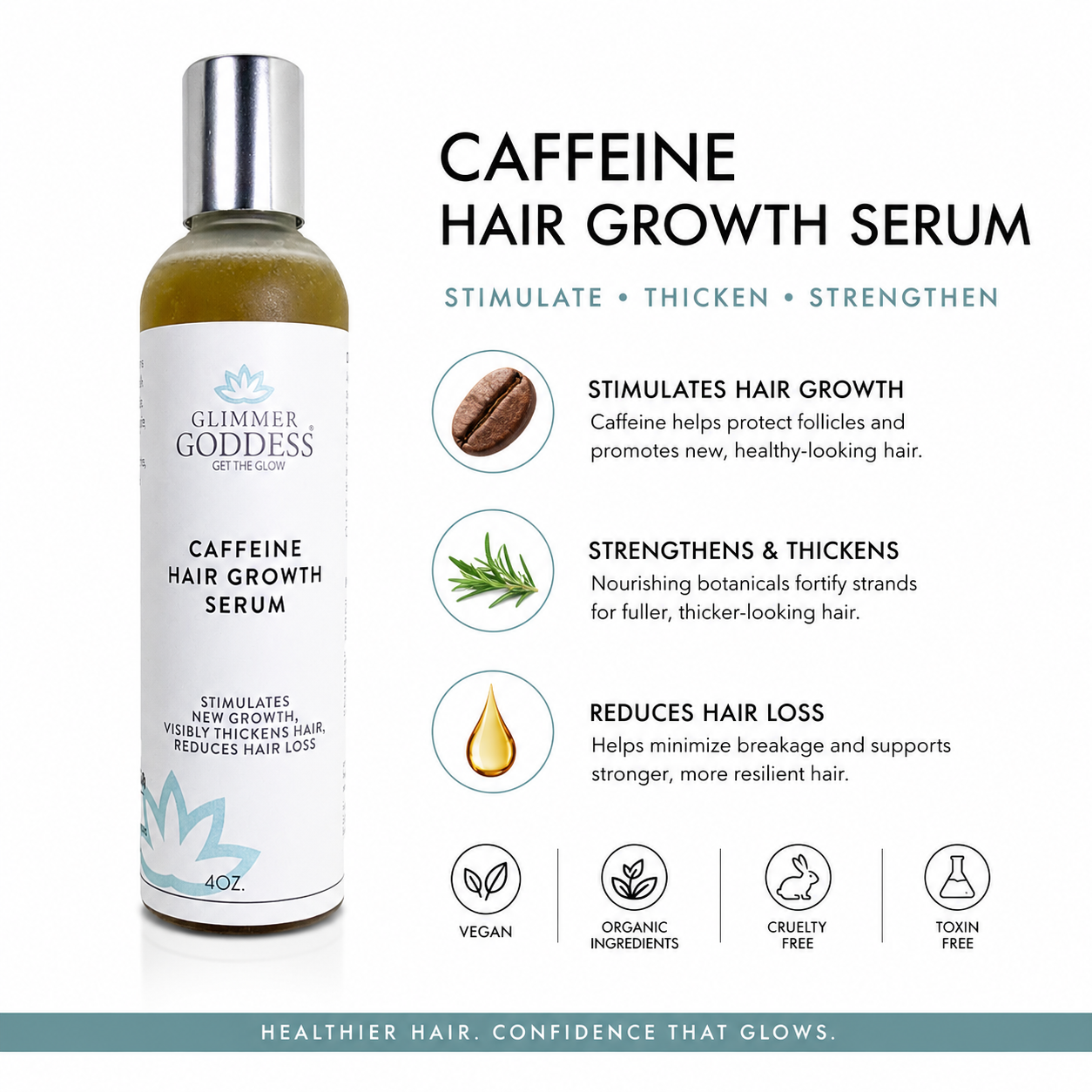 Organic Caffeine Hair Growth Serum – Scalp Treatment