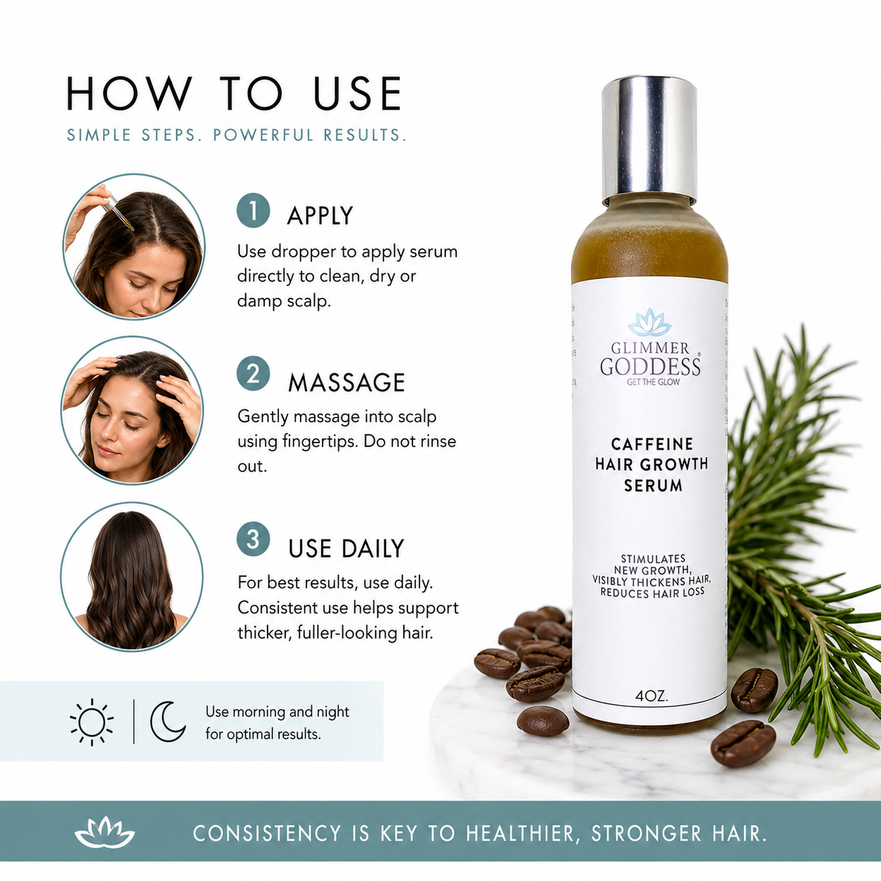 Organic Caffeine Hair Growth Serum – Scalp Treatment